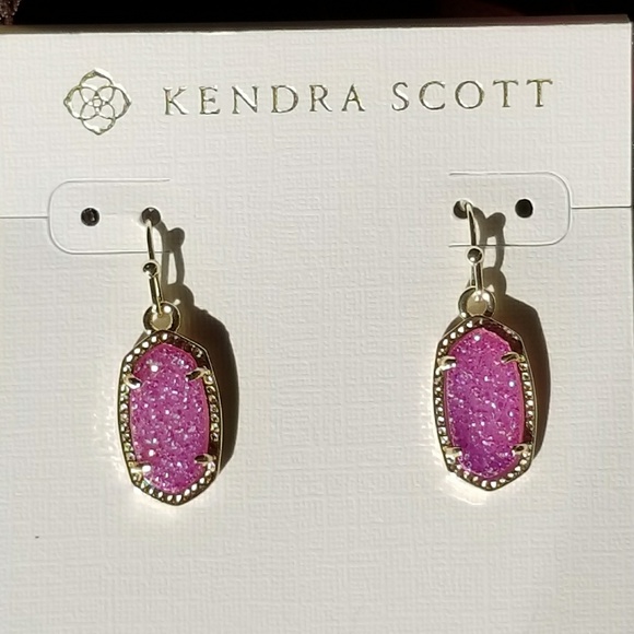 Kendra Scott Jewelry - New Kendra Scott Lee Violet Drusy & Gold Earrings